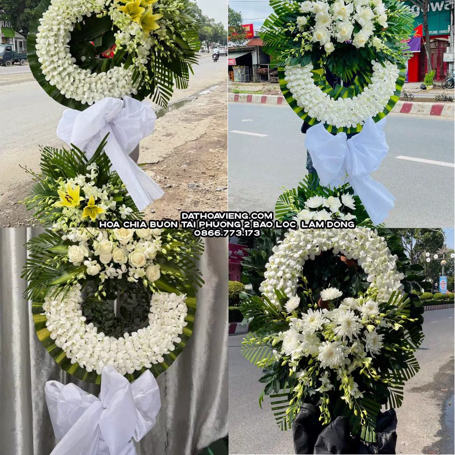 Mẫu hoa chia buồn tham khảo tại Phường 2 Bảo Lộc, Lâm Đồng