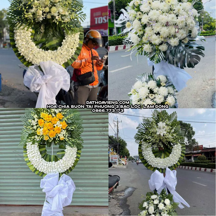 Mẫu hoa chia buồn tham khảo tại Phường 3 Bảo Lộc, Lâm Đồng