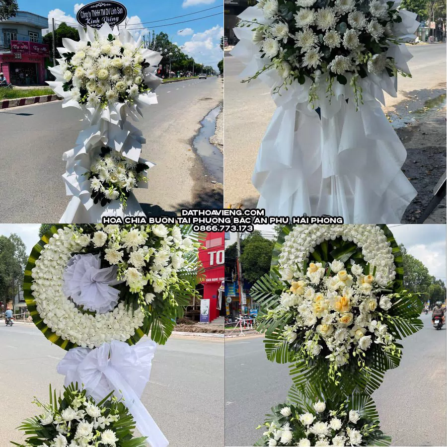 Mẫu hoa chia buồn tham khảo tại Phường Bắc An Phụ, Hải Phòng