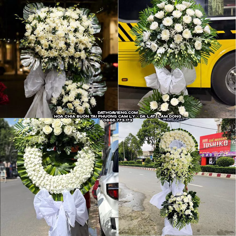 Mẫu hoa chia buồn tham khảo tại Phường Cam Ly - Đà Lạt, Lâm Đồng