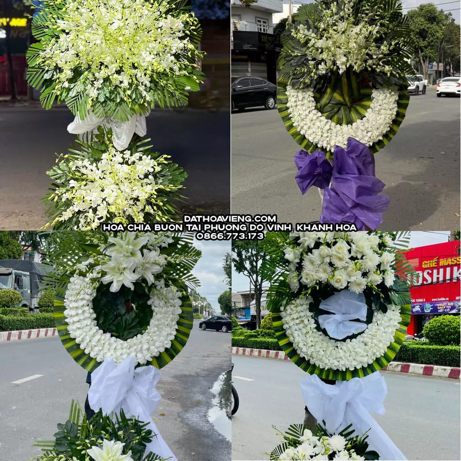Mẫu hoa chia buồn tham khảo tại Phường Đô Vinh, Khánh Hòa