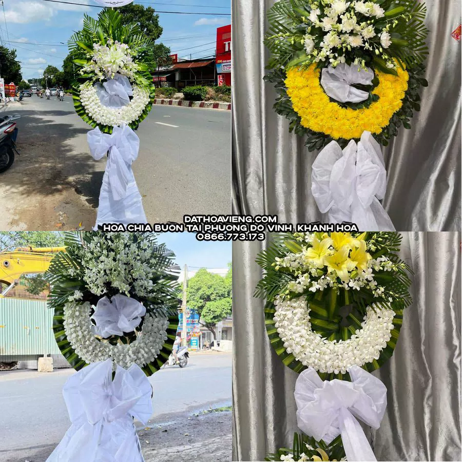 Mẫu hoa chia buồn tham khảo tại Phường Đô Vinh, Khánh Hòa