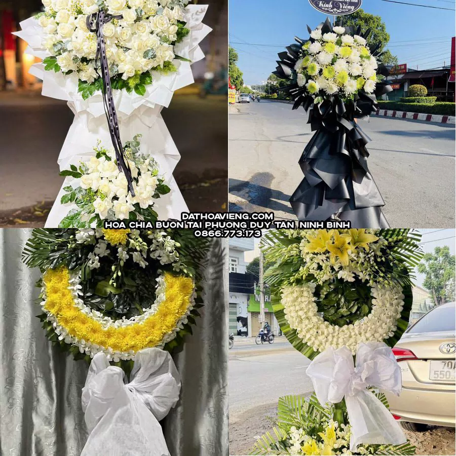 Mẫu hoa chia buồn tham khảo tại Phường Duy Tân, Ninh Bình