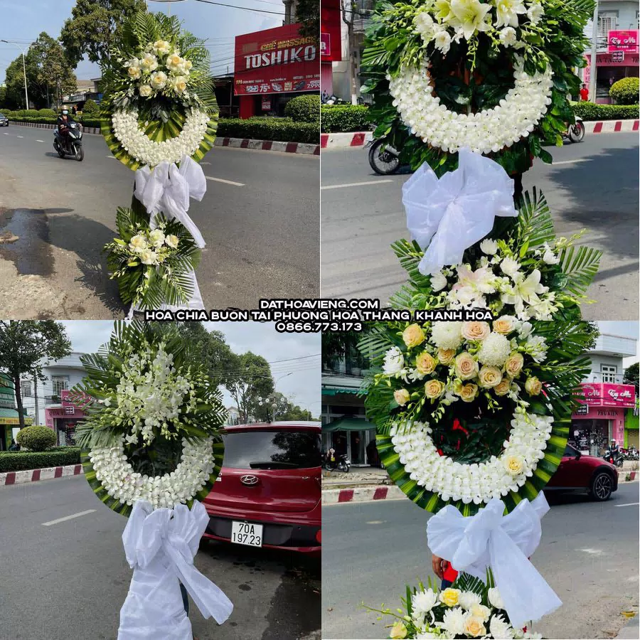 Mẫu hoa chia buồn tham khảo tại Phường Hòa Thắng, Khánh Hòa