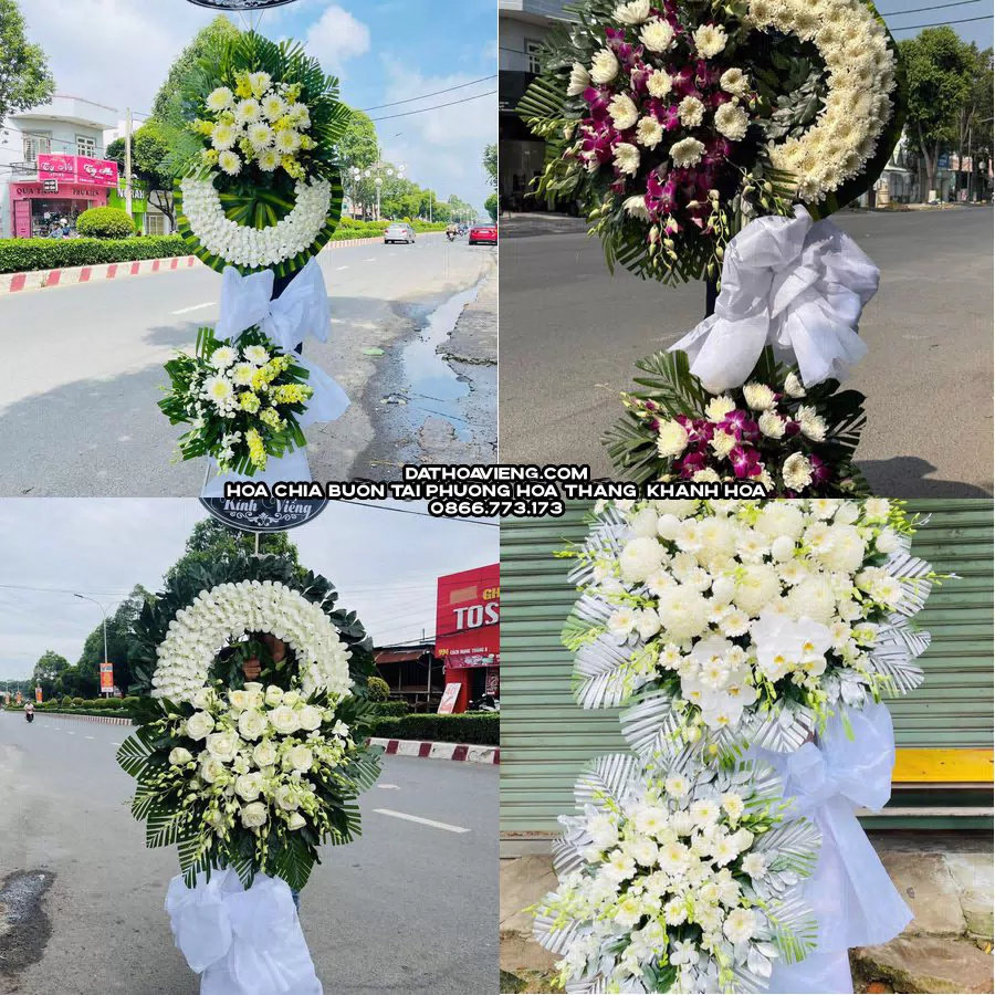 Mẫu hoa chia buồn tham khảo tại Phường Hòa Thắng, Khánh Hòa