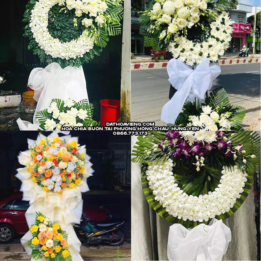 Mẫu hoa chia buồn tham khảo tại Phường Hồng Châu, Hưng Yên