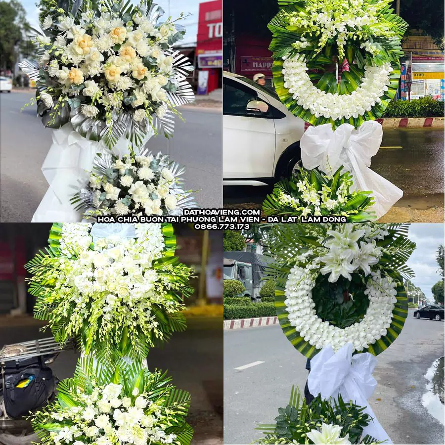 Mẫu hoa chia buồn tham khảo tại Phường Lâm Viên - Đà Lạt, Lâm Đồng