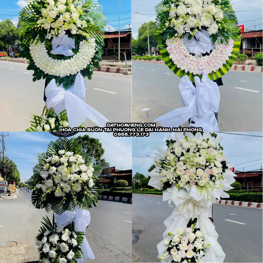 Mẫu hoa chia buồn tham khảo tại Phường Lê Đại Hành, Hải Phòng