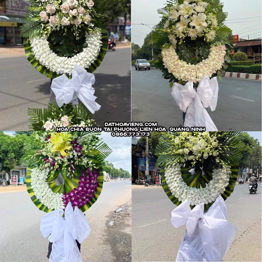 Mẫu hoa chia buồn tham khảo tại Phường Liên Hòa, Quảng Ninh