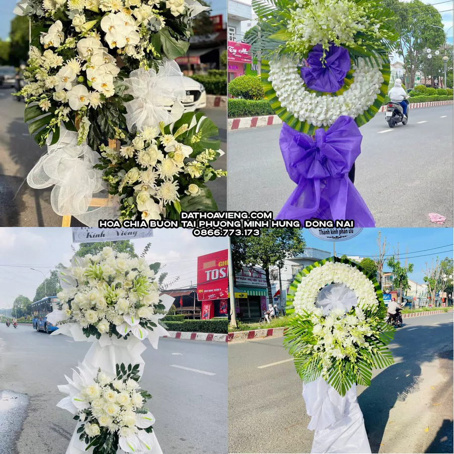 Mẫu hoa chia buồn tham khảo tại Phường Minh Hưng, Đồng Nai