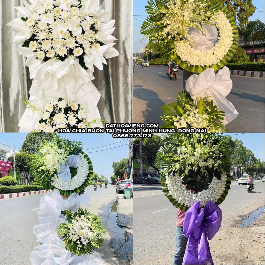 Mẫu hoa chia buồn tham khảo tại Phường Minh Hưng, Đồng Nai