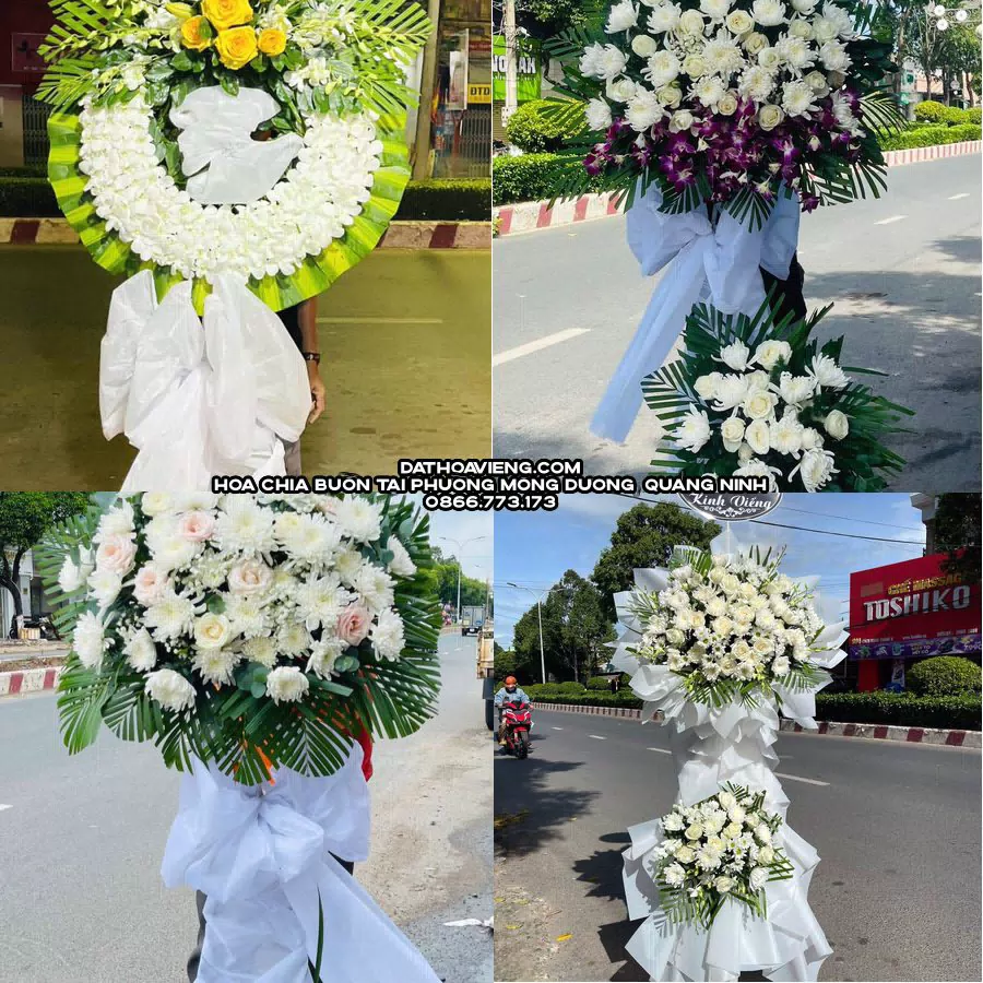 Mẫu hoa chia buồn tham khảo tại Phường Mông Dương, Quảng Ninh