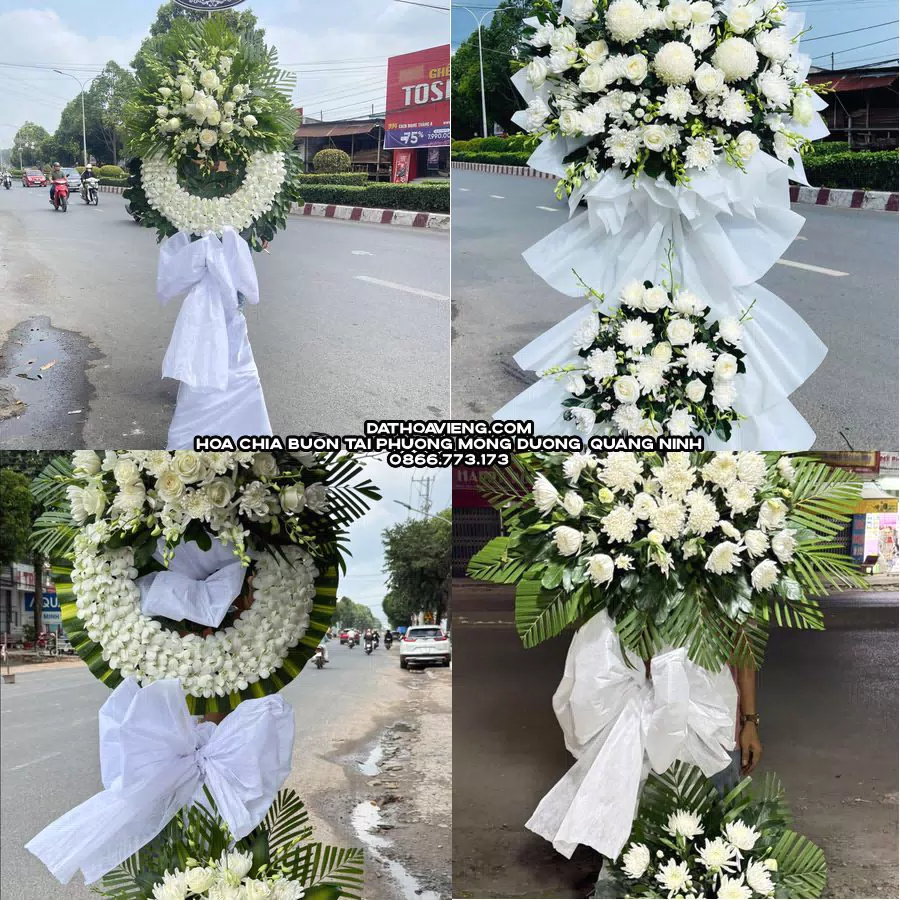 Mẫu hoa chia buồn tham khảo tại Phường Mông Dương, Quảng Ninh