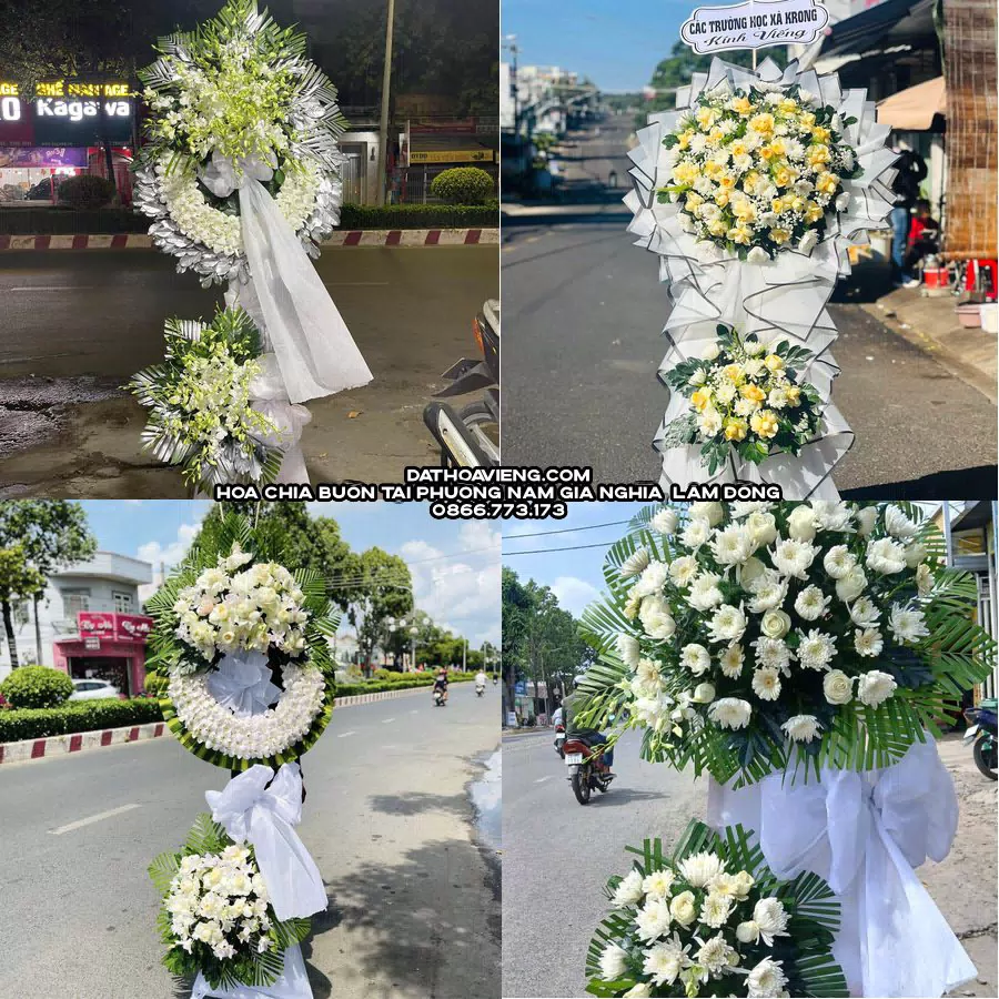 Mẫu hoa chia buồn tham khảo tại Phường Nam Gia Nghĩa, Lâm Đồng