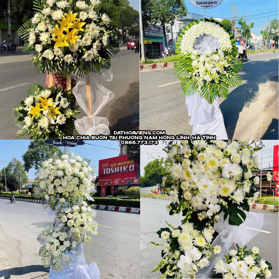 Mẫu hoa chia buồn tham khảo tại Phường Nam Hồng Lĩnh, Hà Tĩnh