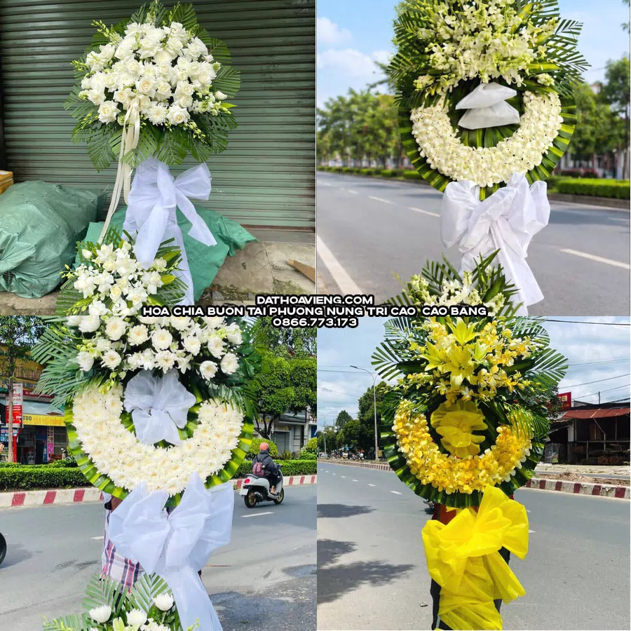Mẫu hoa chia buồn tham khảo tại Phường Nùng Trí Cao, Cao Bằng