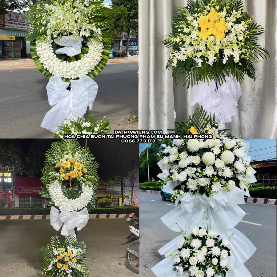 Mẫu hoa chia buồn tham khảo tại Phường Phạm Sư Mạnh, Hải Phòng