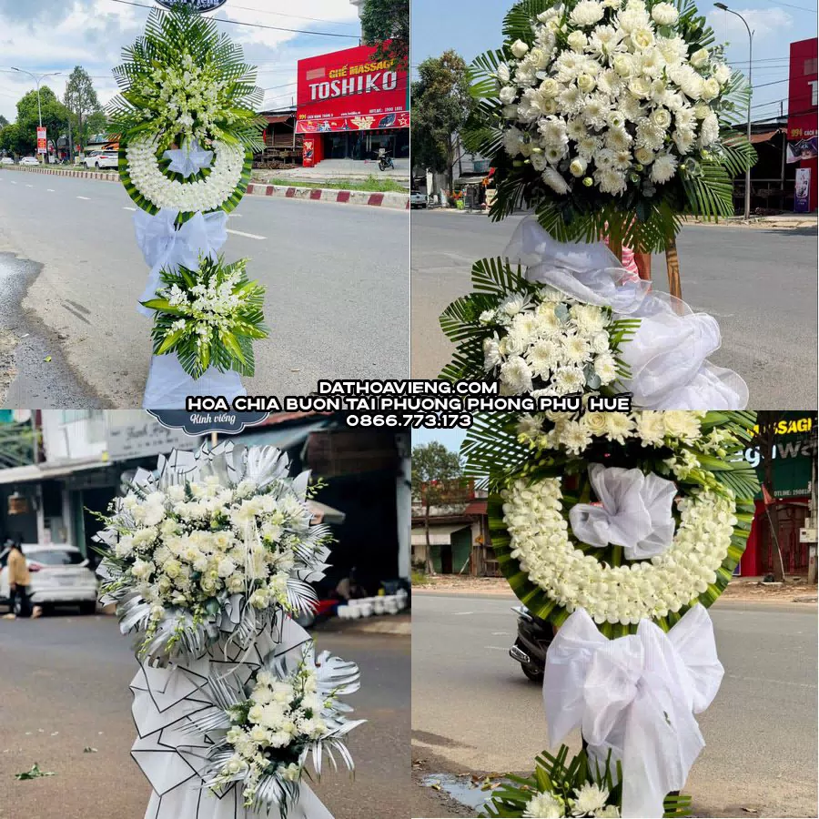 Mẫu hoa chia buồn tham khảo tại Phường Phong Phú, Huế