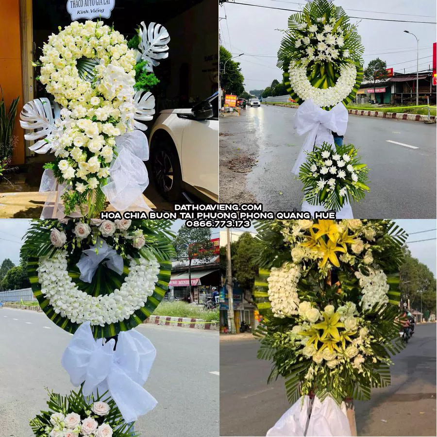 Mẫu hoa chia buồn tham khảo tại Phường Phong Quảng, Huế