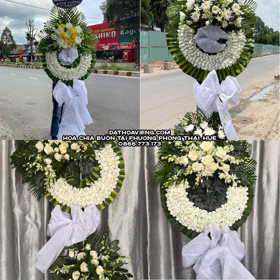 Mẫu hoa chia buồn tham khảo tại Phường Phong Thái, Huế