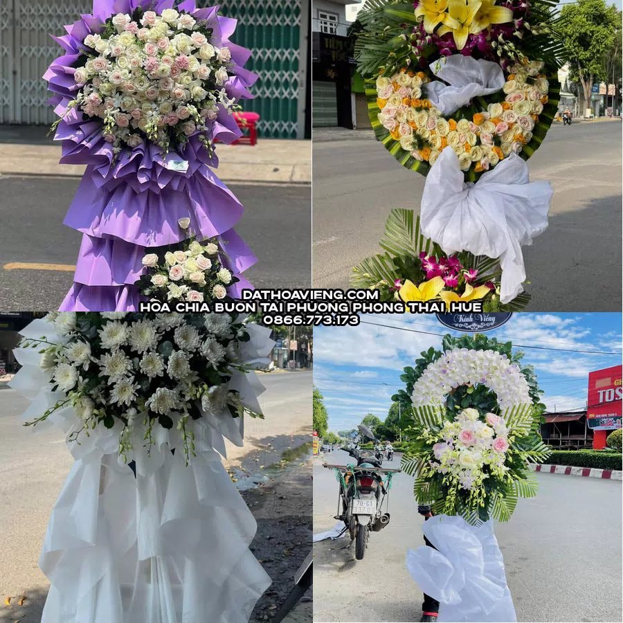 Mẫu hoa chia buồn tham khảo tại Phường Phong Thái, Huế