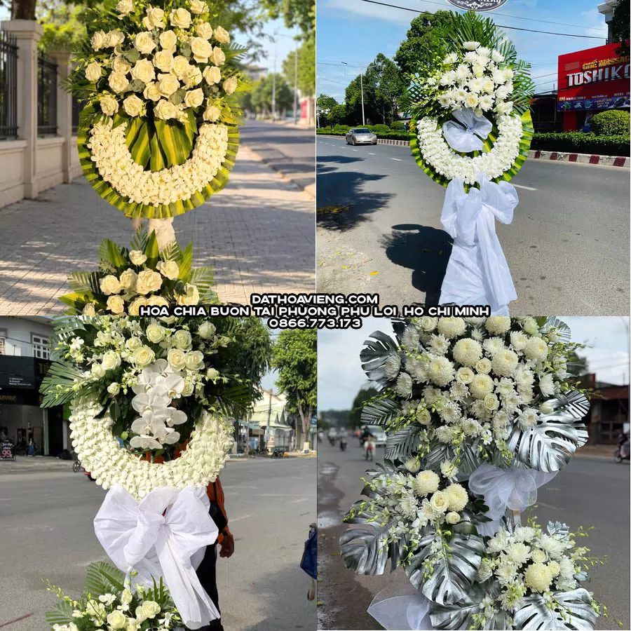 Mẫu hoa chia buồn tham khảo tại Phường Phú Lợi, Hồ Chí Minh