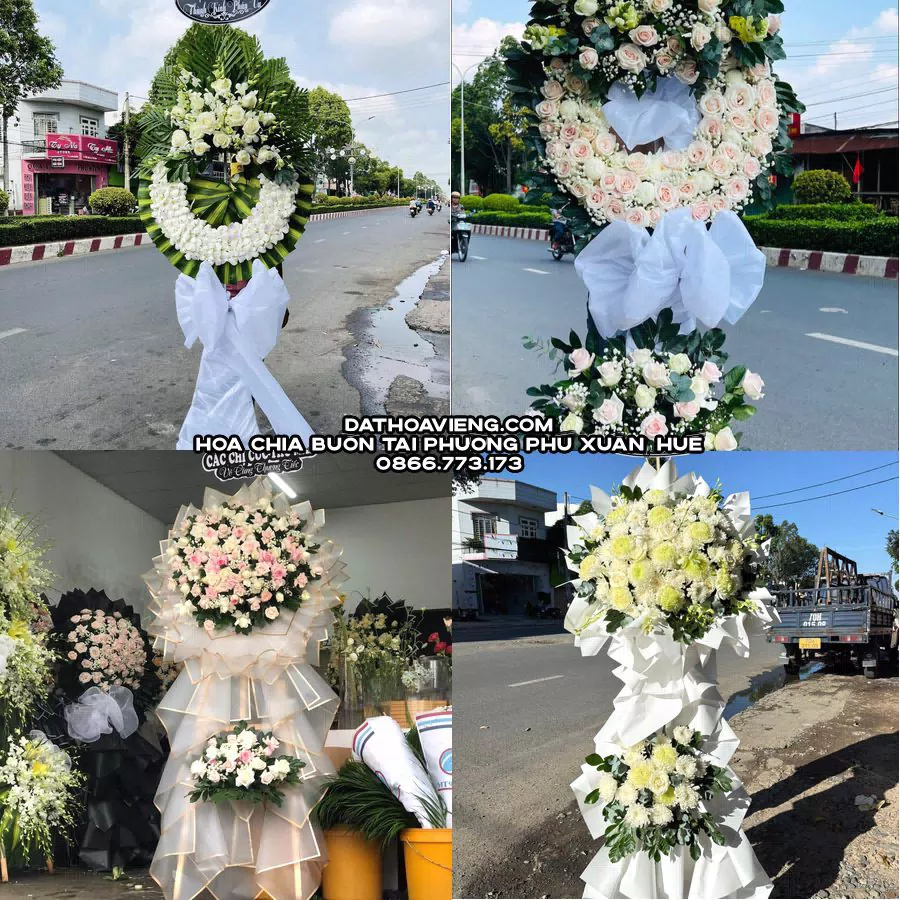 Mẫu hoa chia buồn tham khảo tại Phường Phú Xuân, Huế