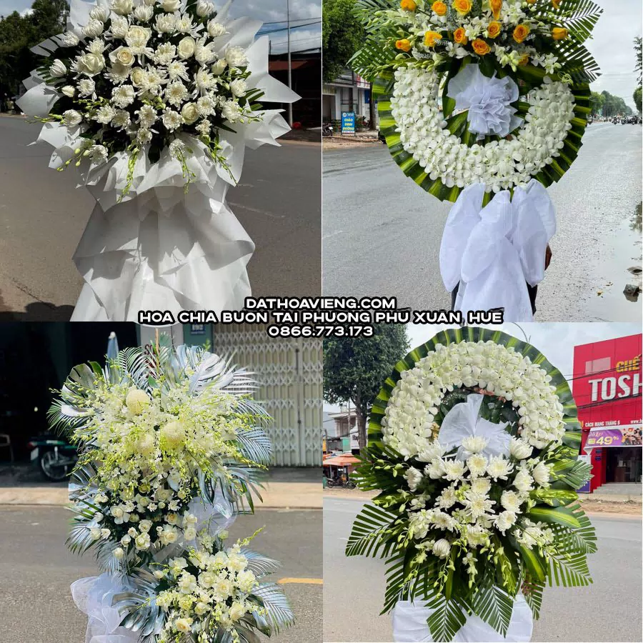 Mẫu hoa chia buồn tham khảo tại Phường Phú Xuân, Huế