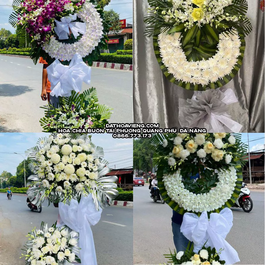 Mẫu hoa chia buồn tham khảo tại Phường Quảng Phú, Đà Nẵng
