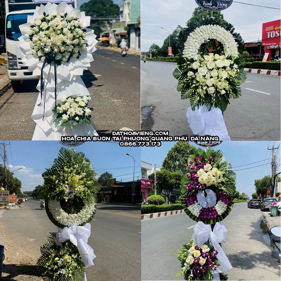 Mẫu hoa chia buồn tham khảo tại Phường Quảng Phú, Đà Nẵng