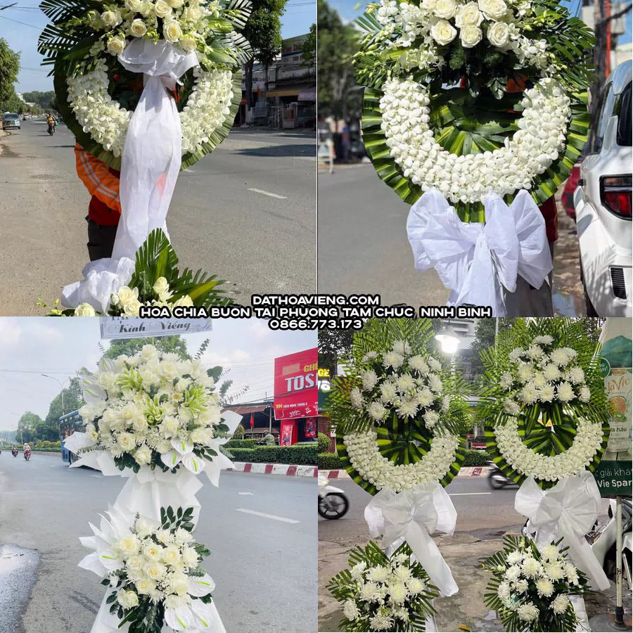 Mẫu hoa chia buồn tham khảo tại Phường Tam Chúc, Ninh Bình