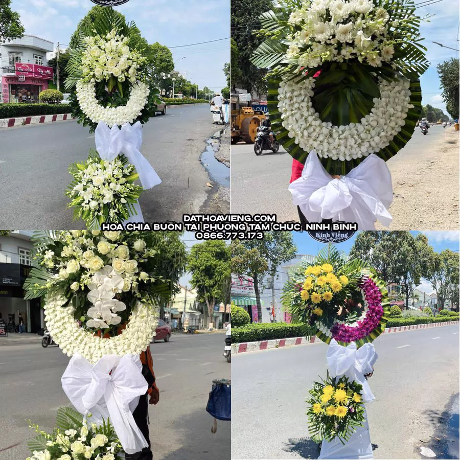 Mẫu hoa chia buồn tham khảo tại Phường Tam Chúc, Ninh Bình