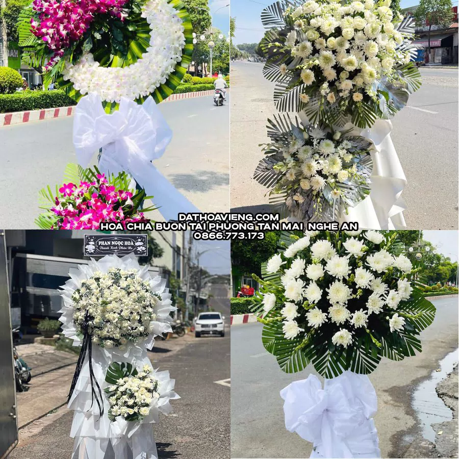 Mẫu hoa chia buồn tham khảo tại Phường Tân Mai, Nghệ An