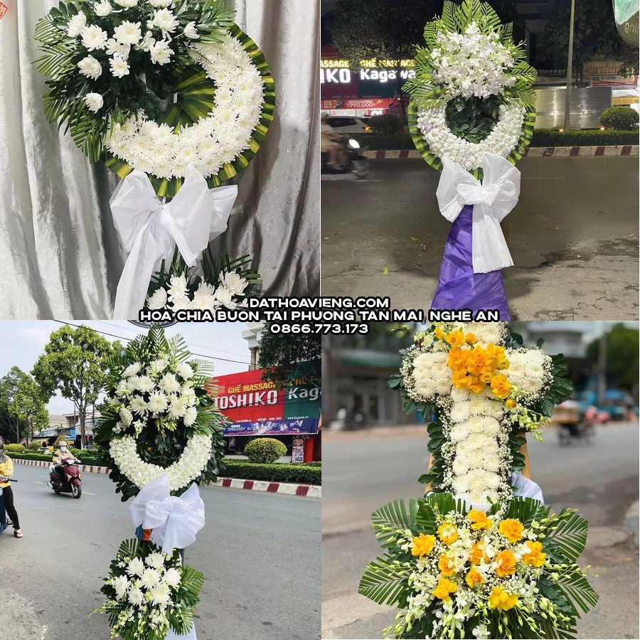 Mẫu hoa chia buồn tham khảo tại Phường Tân Mai, Nghệ An