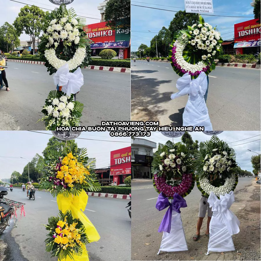 Mẫu hoa chia buồn tham khảo tại Phường Tây Hiếu, Nghệ An