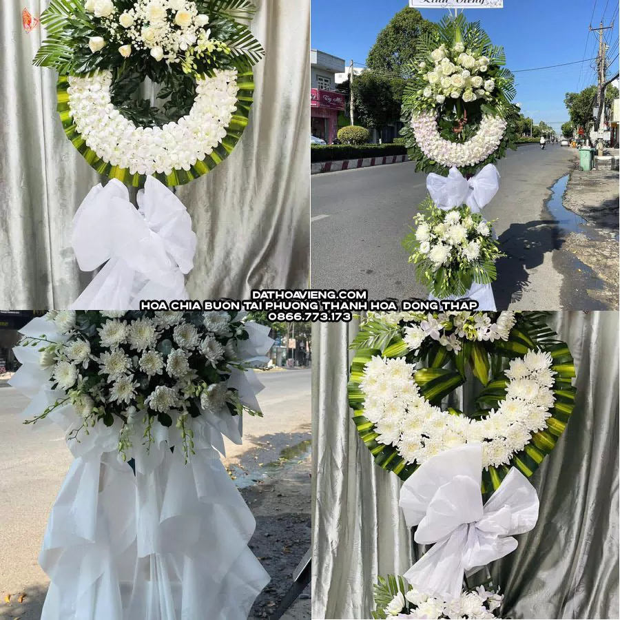 Mẫu hoa chia buồn tham khảo tại Phường Thanh Hoà, Đồng Tháp
