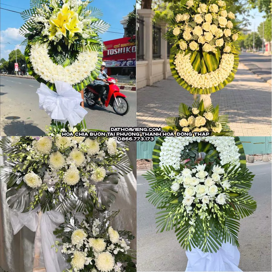 Mẫu hoa chia buồn tham khảo tại Phường Thanh Hoà, Đồng Tháp