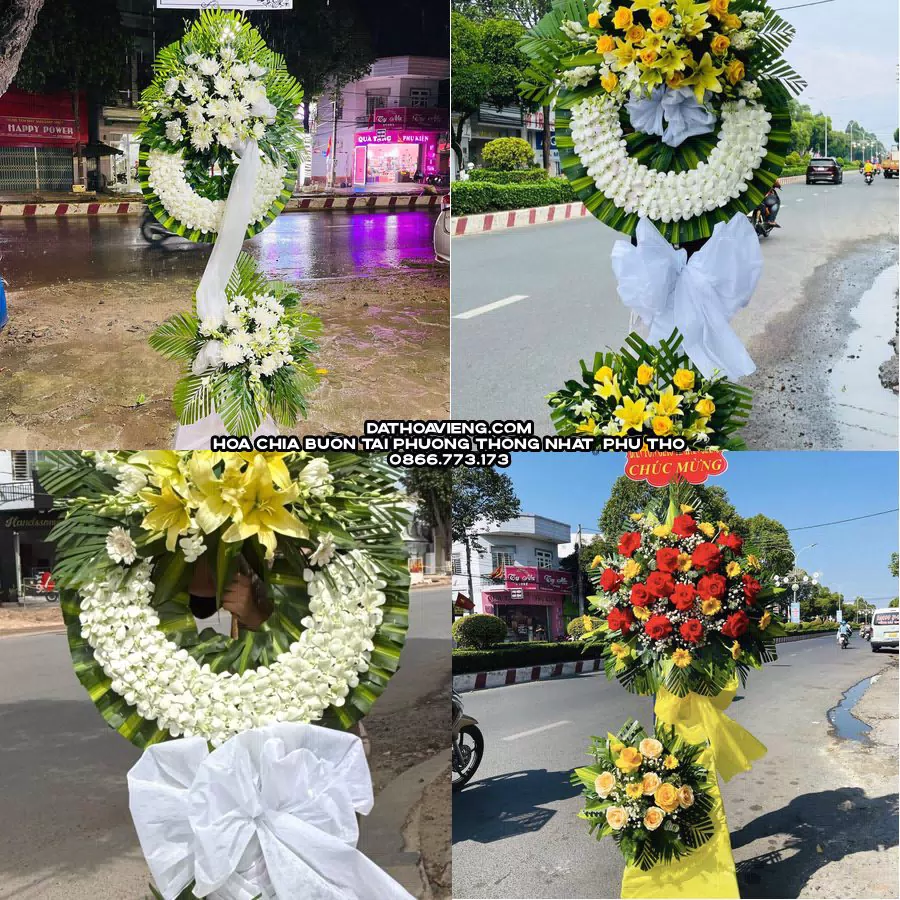 Mẫu hoa chia buồn tham khảo tại Phường Thống Nhất, Phú Thọ
