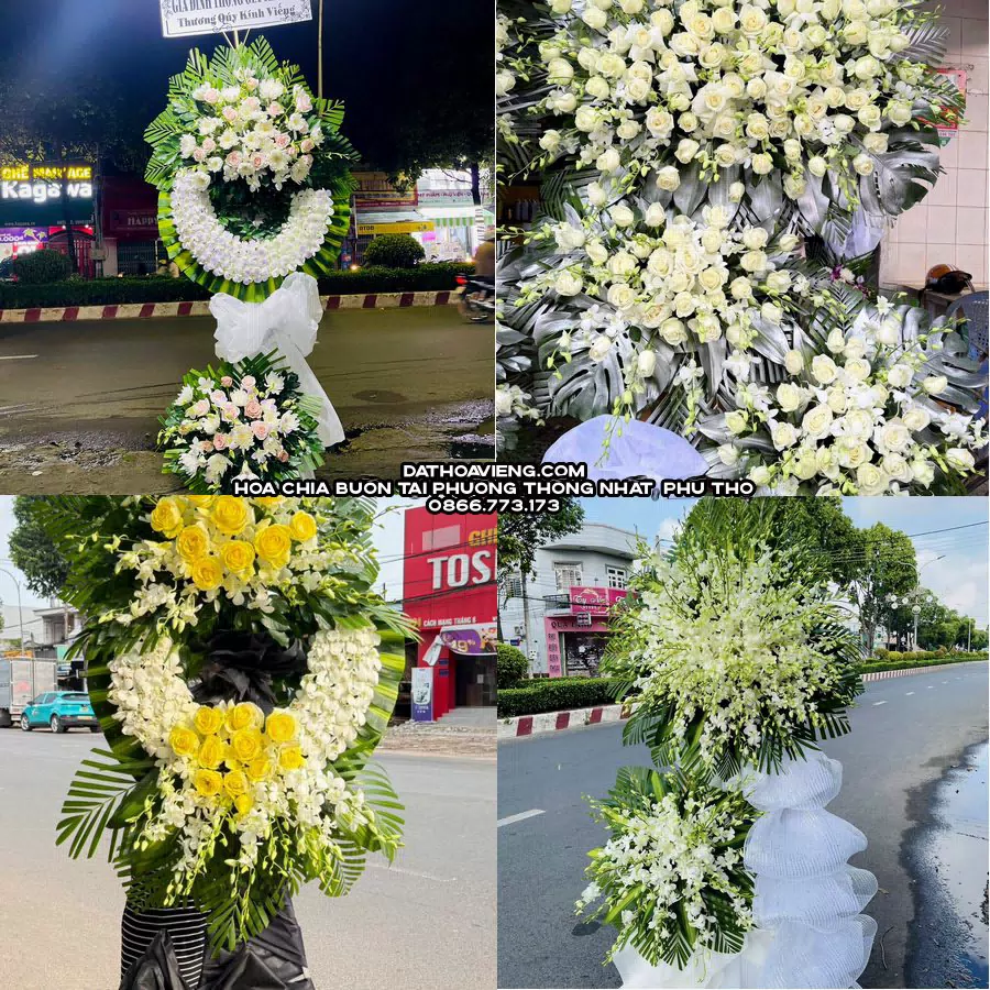 Mẫu hoa chia buồn tham khảo tại Phường Thống Nhất, Phú Thọ