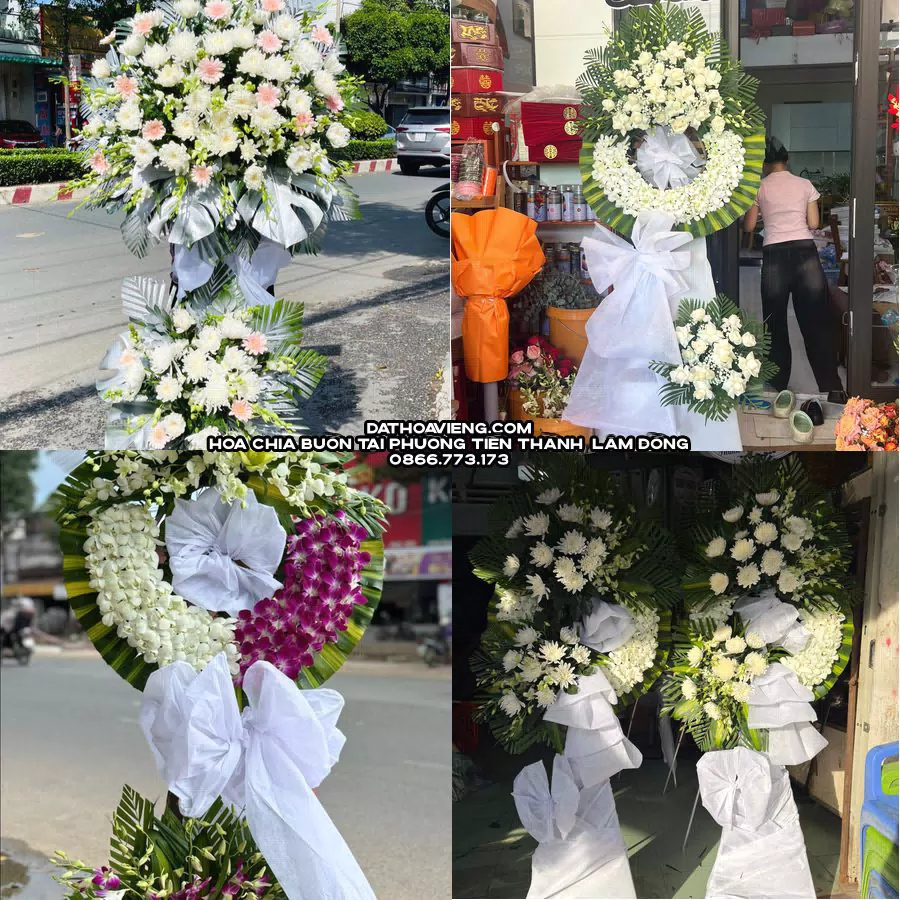 Mẫu hoa chia buồn tham khảo tại Phường Tiến Thành, Lâm Đồng
