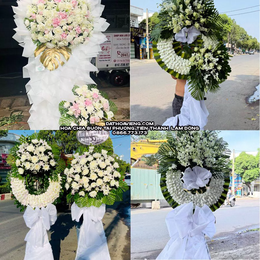 Mẫu hoa chia buồn tham khảo tại Phường Tiến Thành, Lâm Đồng