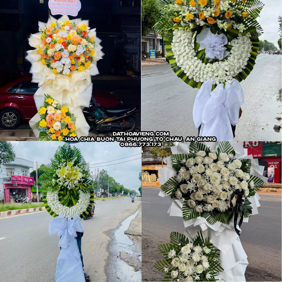 Mẫu hoa chia buồn tham khảo tại Phường Tô Châu, An Giang