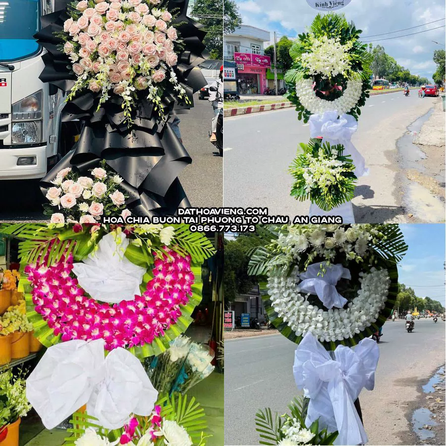 Mẫu hoa chia buồn tham khảo tại Phường Tô Châu, An Giang