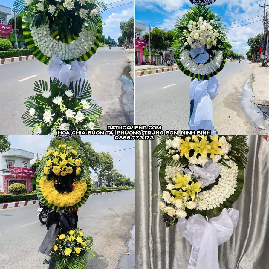 Mẫu hoa chia buồn tham khảo tại Phường Trung Sơn, Ninh Bình