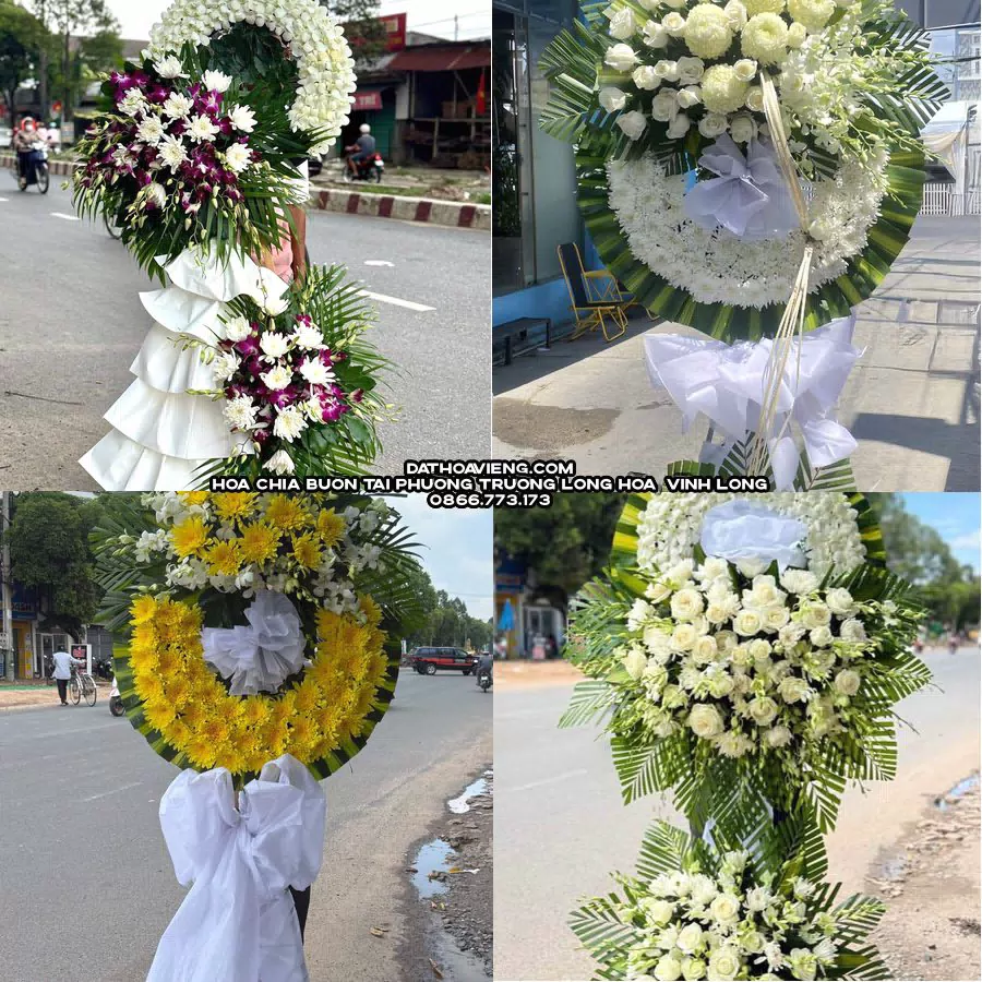 Mẫu hoa chia buồn tham khảo tại Phường Trường Long Hòa, Vĩnh Long