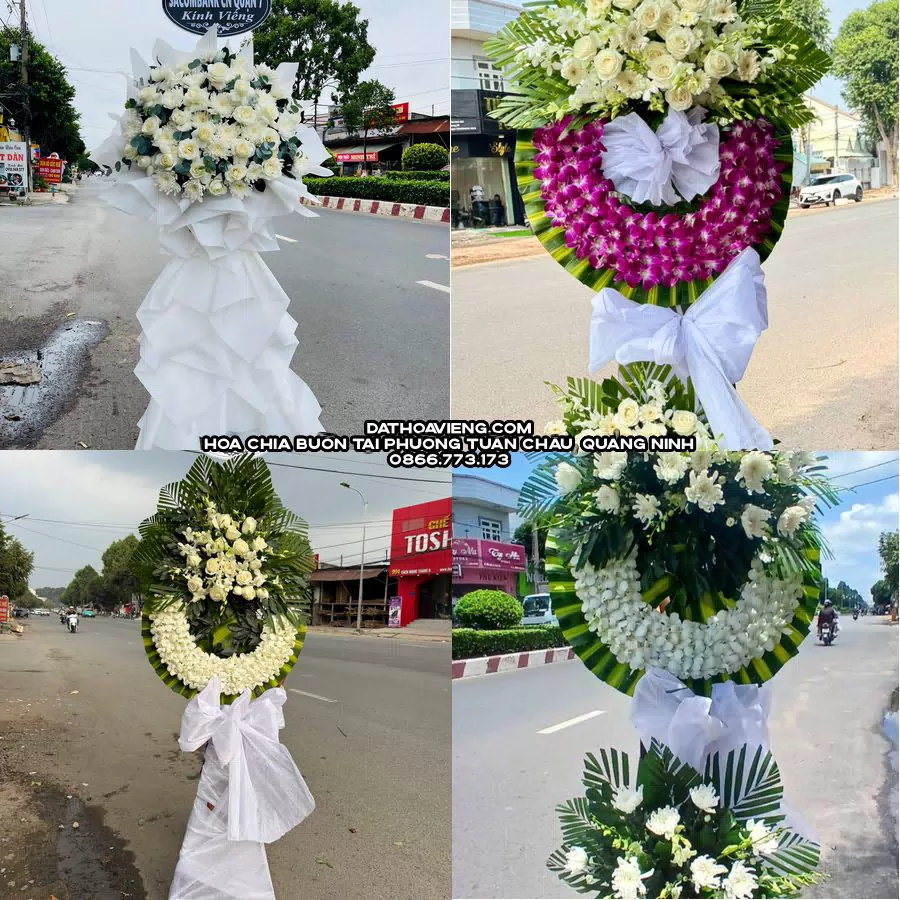 Mẫu hoa chia buồn tham khảo tại Phường Tuần Châu, Quảng Ninh