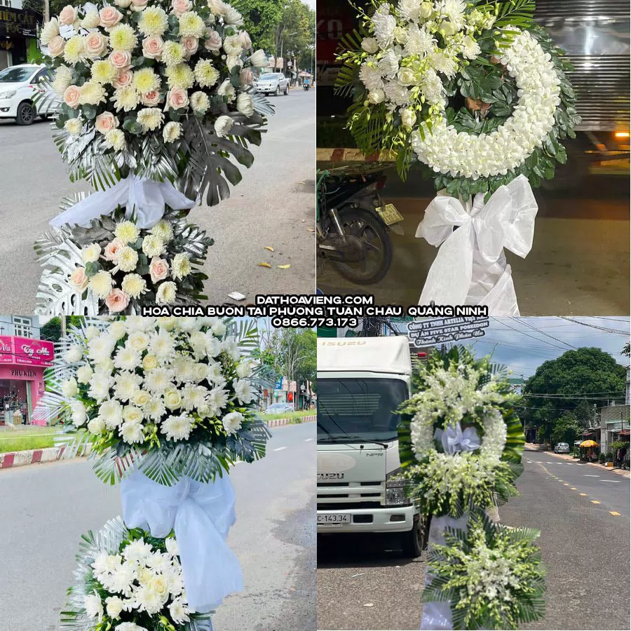 Mẫu hoa chia buồn tham khảo tại Phường Tuần Châu, Quảng Ninh