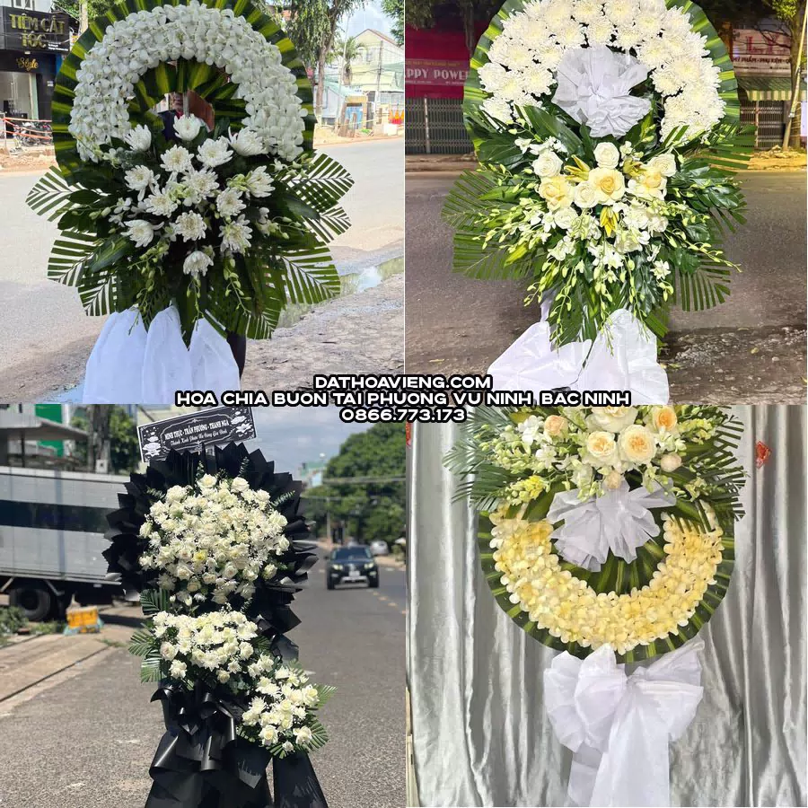 Mẫu hoa chia buồn tham khảo tại Phường Vũ Ninh, Bắc Ninh