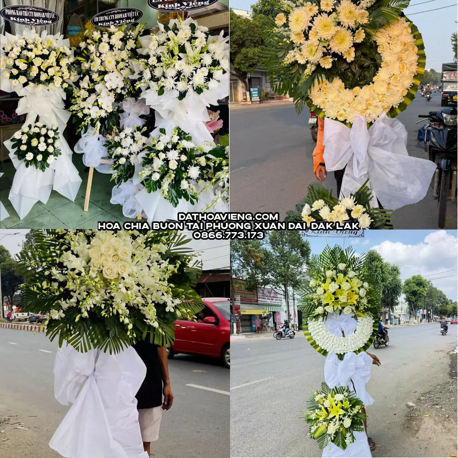 Mẫu hoa chia buồn tham khảo tại Phường Xuân Đài, Đắk Lắk
