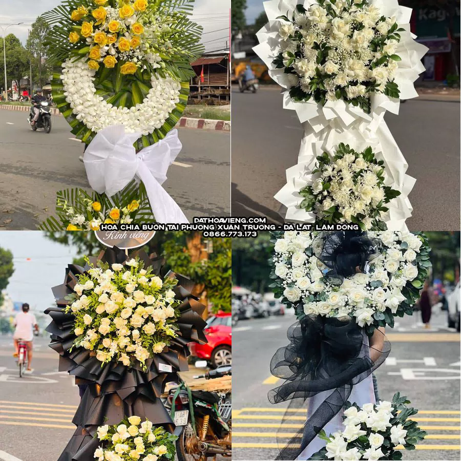 Mẫu hoa chia buồn tham khảo tại Phường Xuân Trường - Đà Lạt, Lâm Đồng